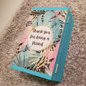 Thank you for being a friend painted wooden Keepsake Stash Trinket box